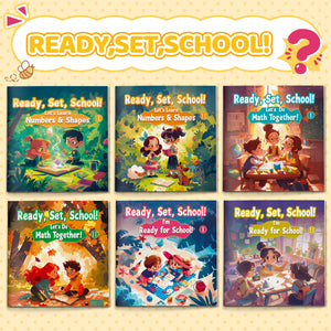 Ready, Set, School! 6-Book Set for Kids, Early Learning Picture Book Collection for Numbers, Shapes, Math Together, and School Readiness Fun