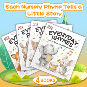 Four-book nursery rhyme and early learning picture book collection for kids