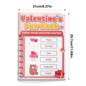 Valentine’s Fun Book for Kids, Children’s Activity Book with Games, Words, and Lovely Surprises for Early Learning, Puzzle Fun, and Holiday Play