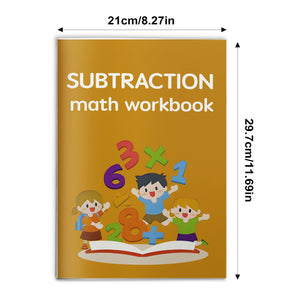 Kids subtraction workbook with timed equation drills