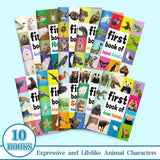 Printed 10-book animal learning set for preschool reading and educational fun