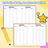 Children practicing fun adding worksheets
