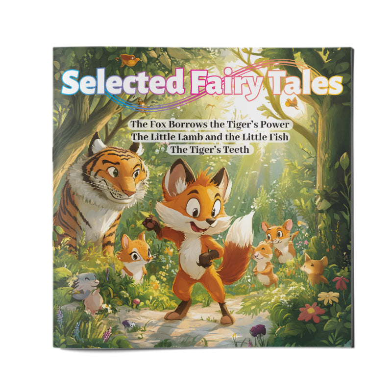 Selected Fairy Tales for Kids, Children’s Picture Story Book Collection Featuring The Fox Borrows the Tiger’s Power, The Little Lamb and the Little Fish, and The Tiger’s Teeth