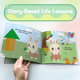 Bunny Finds Shapes Early Learning Book product image 6 showing printed book details for screen-free reading and learning