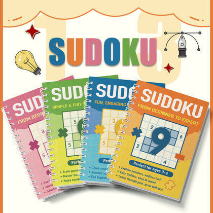 Sudoku From Beginner to Expert logic puzzle book set for kids