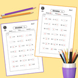 Division Practice Math Workbook product image 6 showing printed book details for screen-free reading and learning