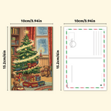 Postcard-style Christmas card front and back layout for handwritten notes
