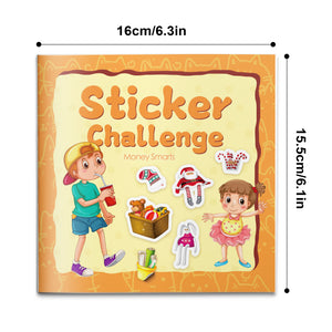 Multi-skill sticker challenge book collection for kids