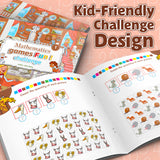 Ages 4-8 math puzzle book for screen-free number learning