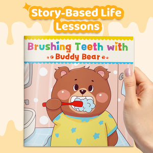 Kids daily routine picture book for oral care and toothbrushing practice