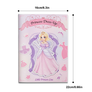 Princess dress-up sticker activity book for kids with outfit matching