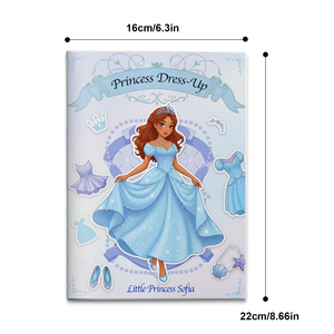 Princess dress-up sticker activity book for kids with gowns and styling fun