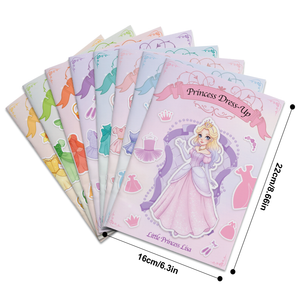 Eight-book princess sticker activity collection for outfit matching and dress-up play