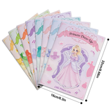 Eight-book princess sticker activity collection for outfit matching and dress-up play