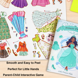 Children's princess sticker book for teal outfits and creative play