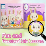 Children's bunny time book for sequence words and family reading