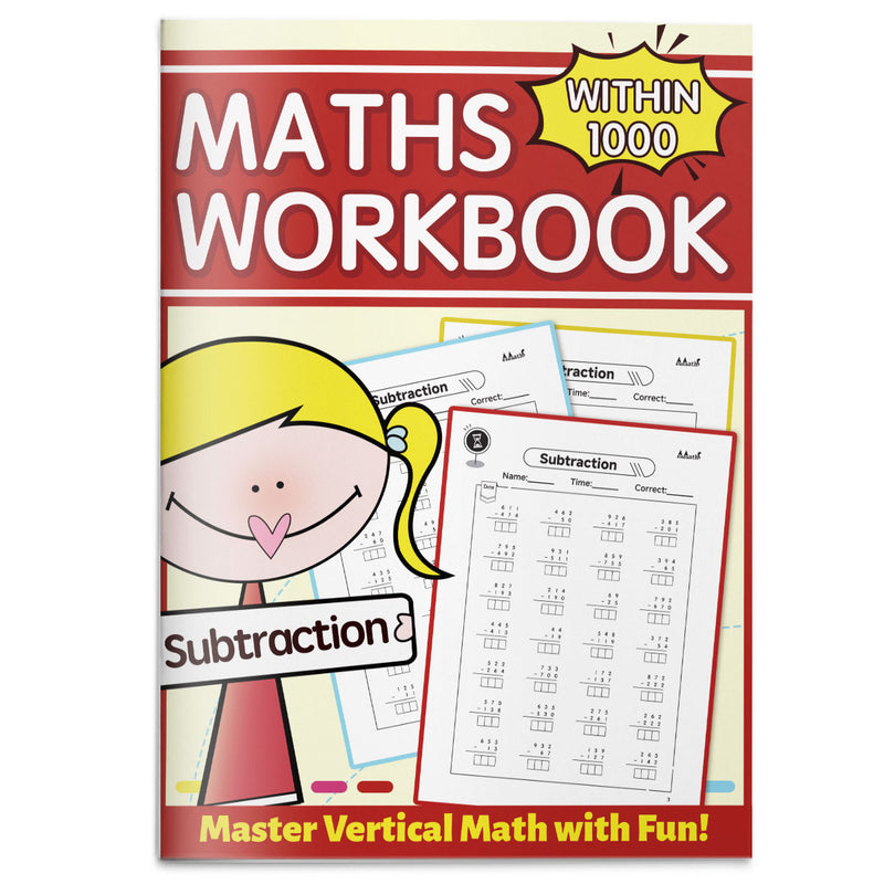 Subtraction Within 1000 Math Workbook cover