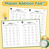 Children practicing addition within 100 equations