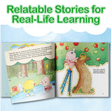 Printed preschool social skills storybook with sharing moments
