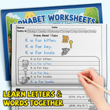 Alphabet Worksheets: Trace Read Copy product image 7 showing printed book details for screen-free reading and learning