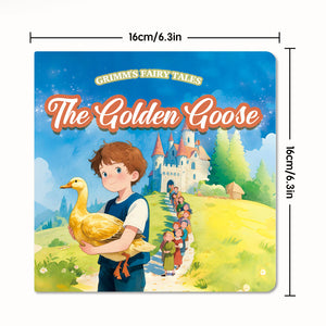 Front cover view of The Golden Goose Grimm storybook