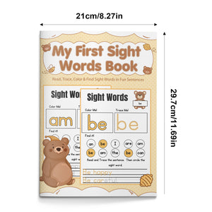 First sight words workbook with animal theme
