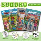 Sudoku Puzzle Books: Progressive Brain Game Set product image 6 showing printed book details for screen-free reading and learning