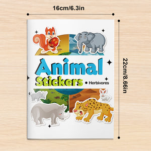 Plant-eating animal sticker activity book for kids
