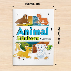 Meat-eating animal sticker activity book for kids