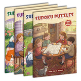 Sudoku Puzzles: Family Logic Activity 4-Book Set product image 6 showing printed book details for screen-free reading and learning