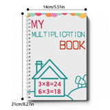 Kids multiplication practice book with times table equations
