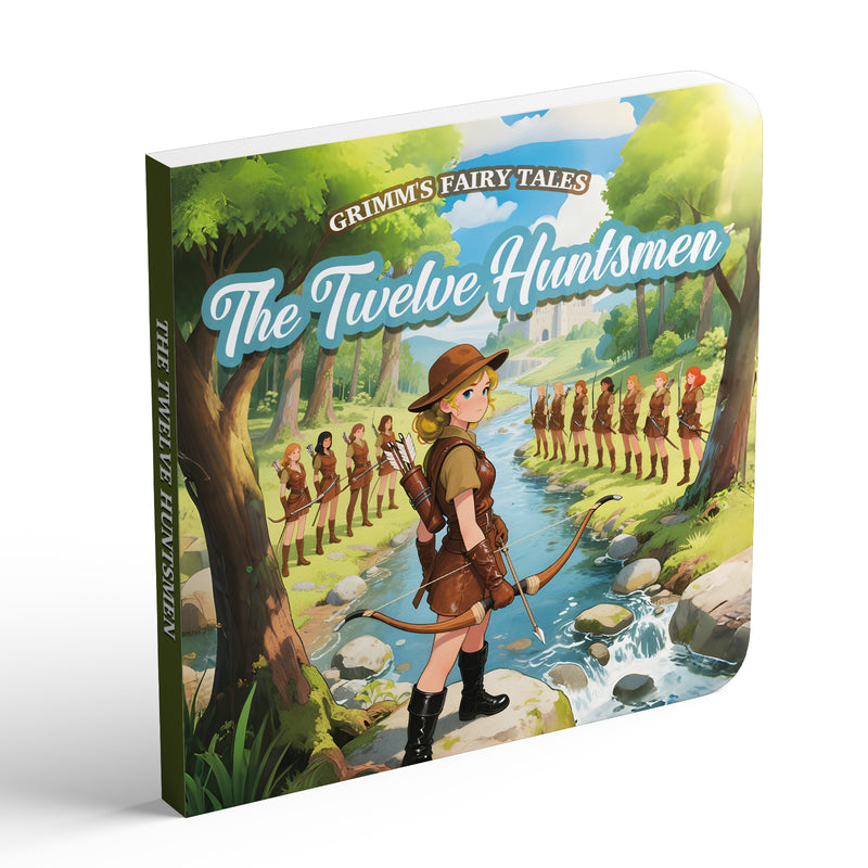 The Twelve Huntsmen classic fairy tale picture book cover for kids