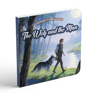 The Wolf and the Man classic fairy tale picture book cover for kids