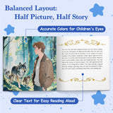 Ages 4-8 Wolf and the Man picture book for screen-free read-aloud storytime