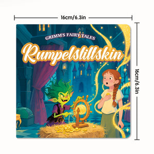 Front cover view of Rumpelstiltskin Grimm storybook