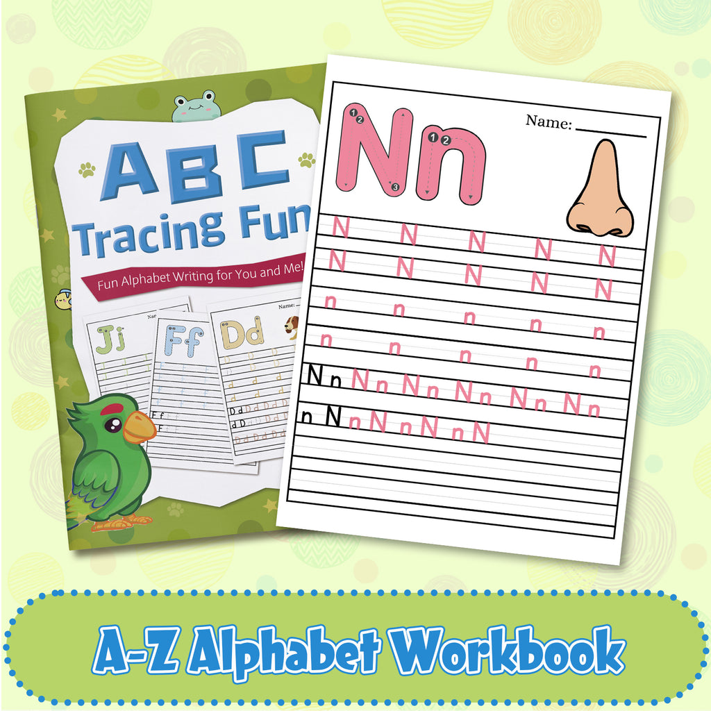 Printed ABC workbook for preschool handwriting
