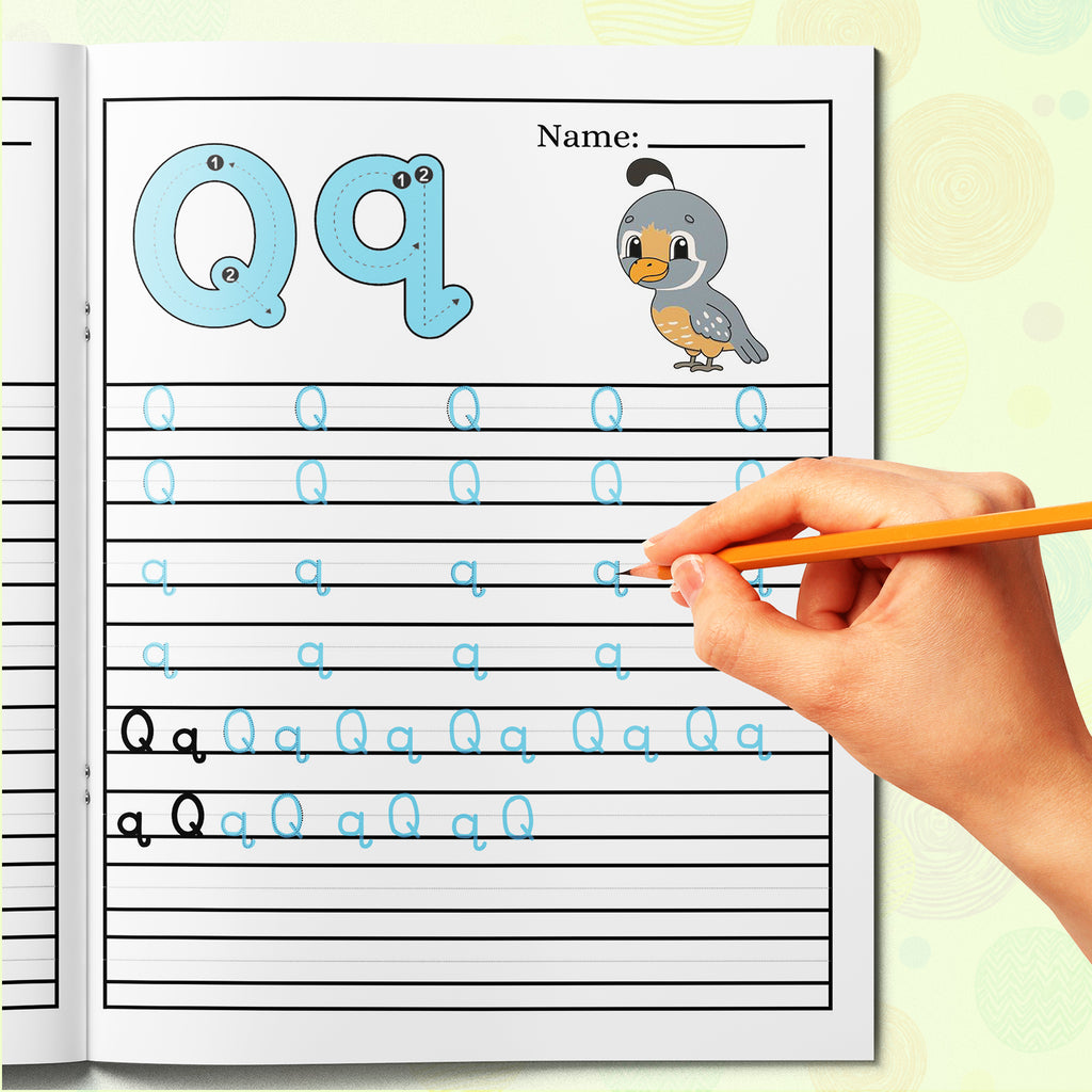 Letter tracing and first word practice book