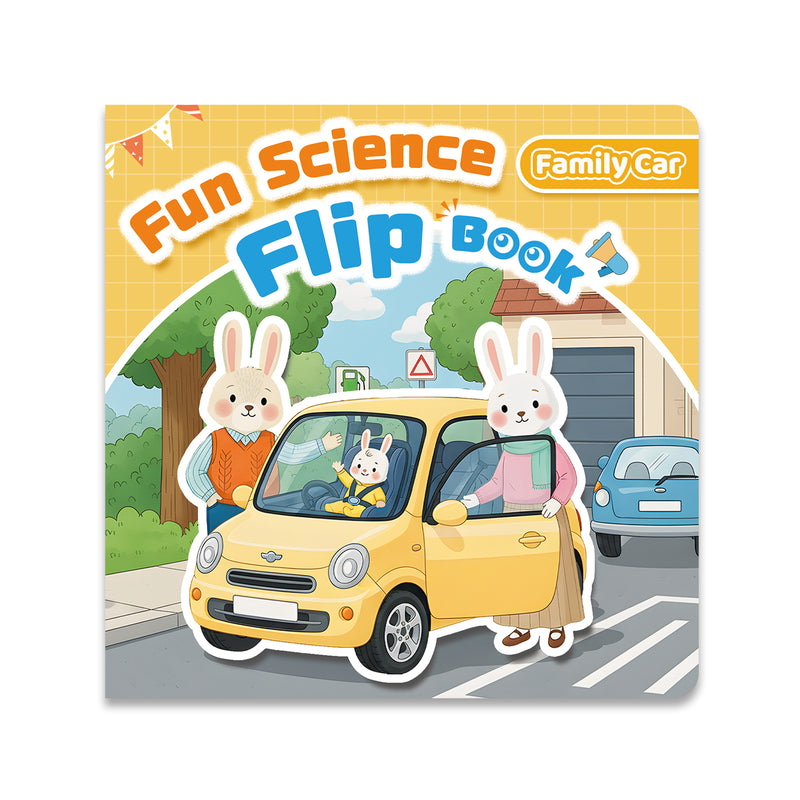 Fun Science Flip Book Family Car interactive picture book for kids cover