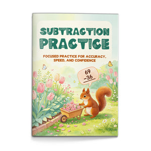 Subtraction Practice Workbook for Kids, Math Fluency Book for Accuracy Speed and Confidence, Number Skills, Early Arithmetic, and Elementary Learning Support