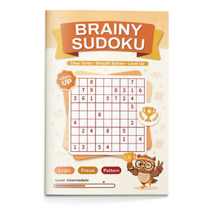 Brainy Sudoku Books, 4 Progressive Levels Beginner to Challenge, Number Logic Workbooks for Focus, Critical Thinking and Problem-Solving Practice