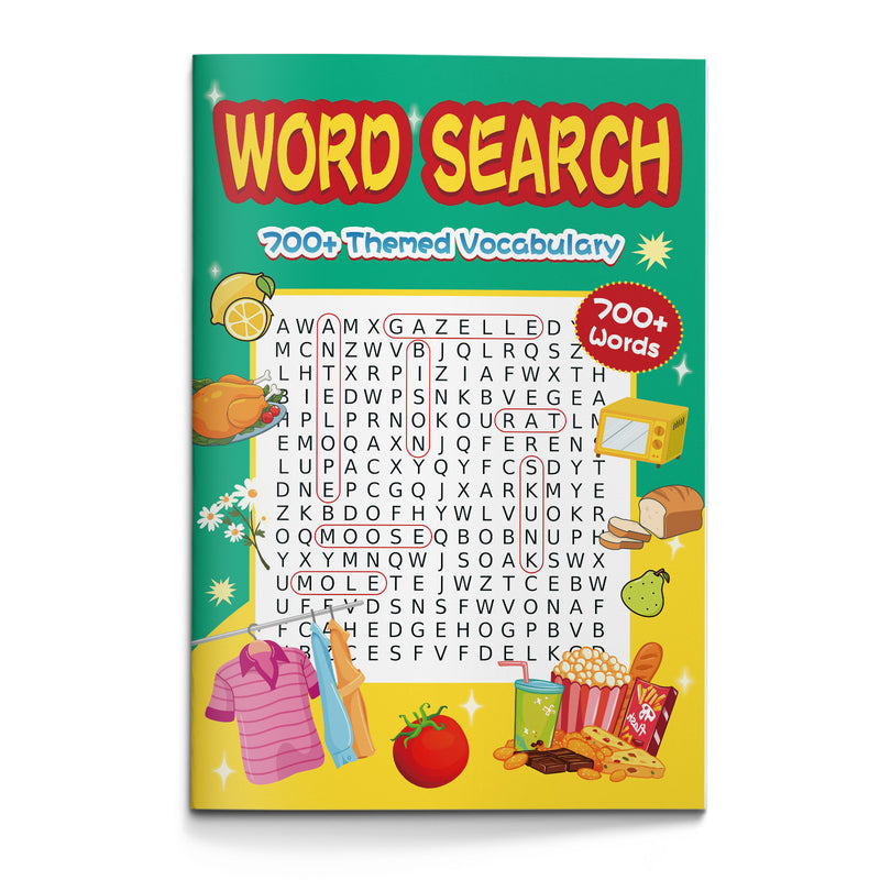 Animals Word Search Puzzle Book cover for kids