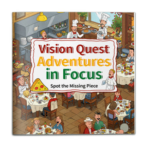 Vision Quest Adventures in Focus, Spot the Missing Piece Activity Book for Kids with Visual Search Games, Observation Practice, Attention Training, and Fun Early Learning
