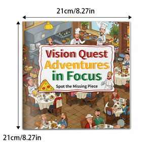 Vision Quest Adventures in Focus, Spot the Missing Piece Activity Book for Kids with Visual Search Games, Observation Practice, Attention Training, and Fun Early Learning