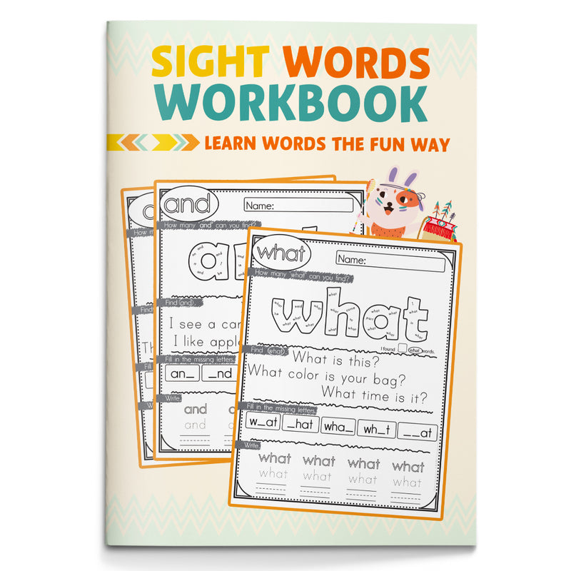 Sight Words Workbook for early reading cover
