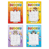 Student practicing Animal Sudoku puzzle books at a desk