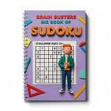 Brain Busters Sudoku Book for Kids Ages 3–12, 4-Book Progressive Puzzle Workbook Bundle, Beginner to Challenge Level Number Logic Games for Focus, Critical Thinking and Problem-Solving Skills