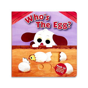 Who’s The Egg Push and Pull Board Book, Interactive Animal Baby Toy Book, Early Learning Lift and Slide Reading for Toddlers