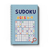 Printed sudoku puzzle pages for number reasoning and focus