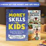 Money Skills for Kids Smart Money Planning + 101 Essential Skills Every Modern Kid Need: 2-Book Set main cover and printed book set view, image 1, bundle ISBN 9798900669304