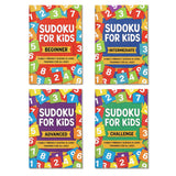 Kids practicing Sudoku for Kids workbooks together